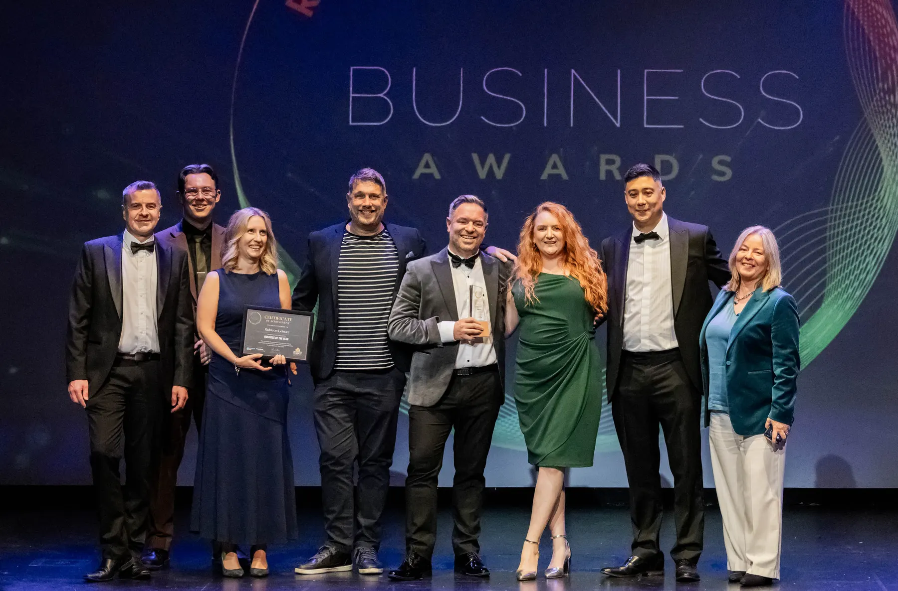 Award recipients on stage at the 2026 Redditch Business Awards